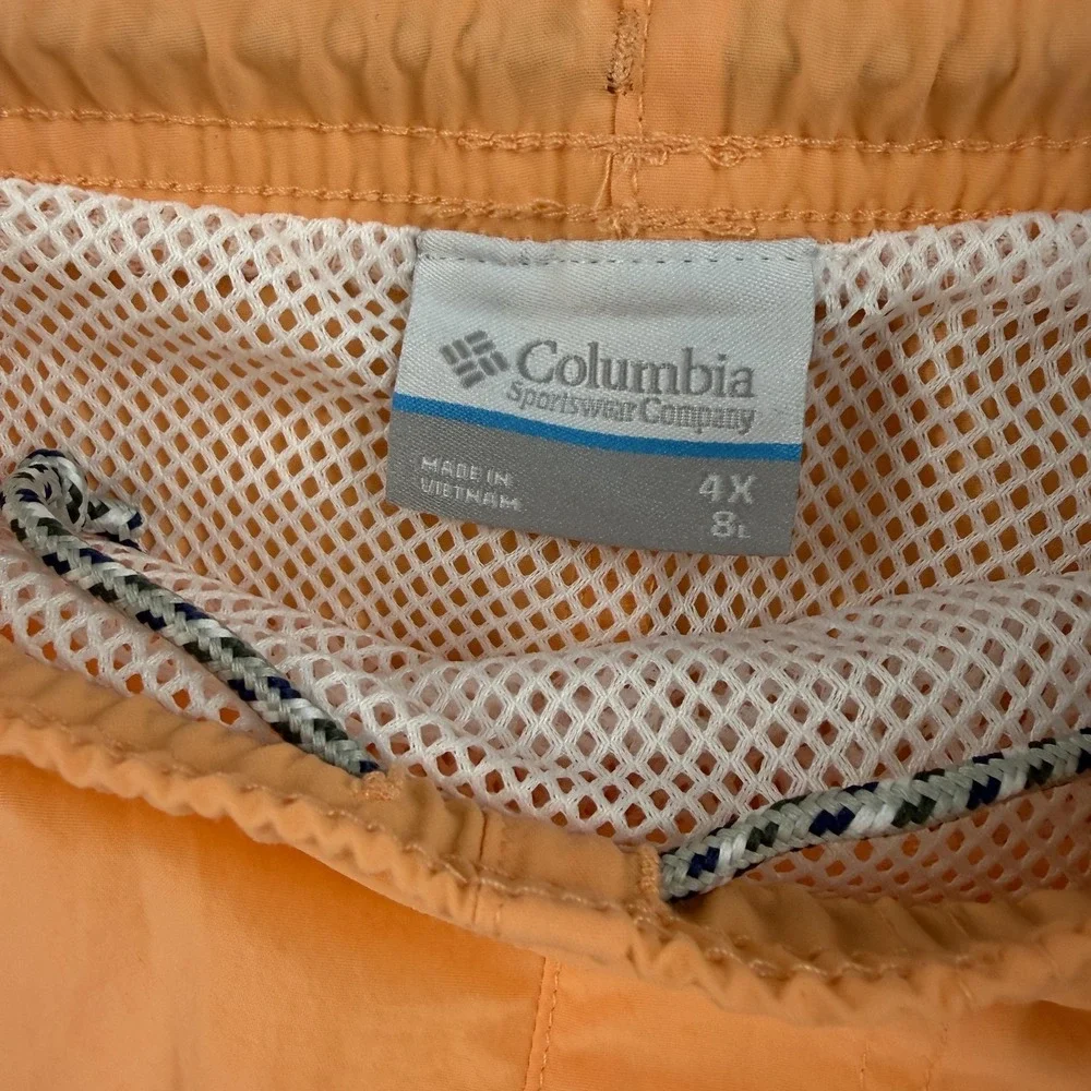 Columbia PFG Swim Shorts Mens 4XL Orange‎ Backcast III UPF 50 Omni-Shade Fishing
